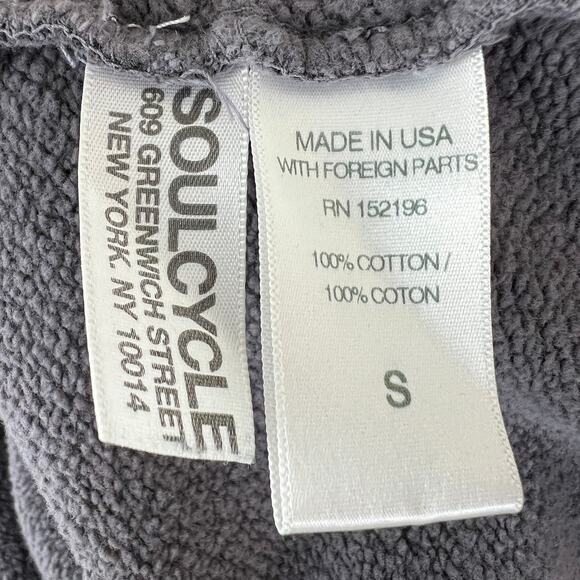 SOULCYCLE Gray Black Camo Cotton Crewneck Long Sleeve Pullover Sweatshirt Size S - Picture 8 of 9